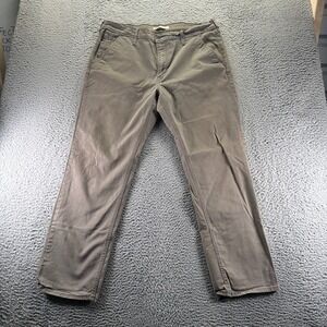 Signature By Levi Strauss Pant Mens 38x32 Gray Cotton Khakis Straight Athletic